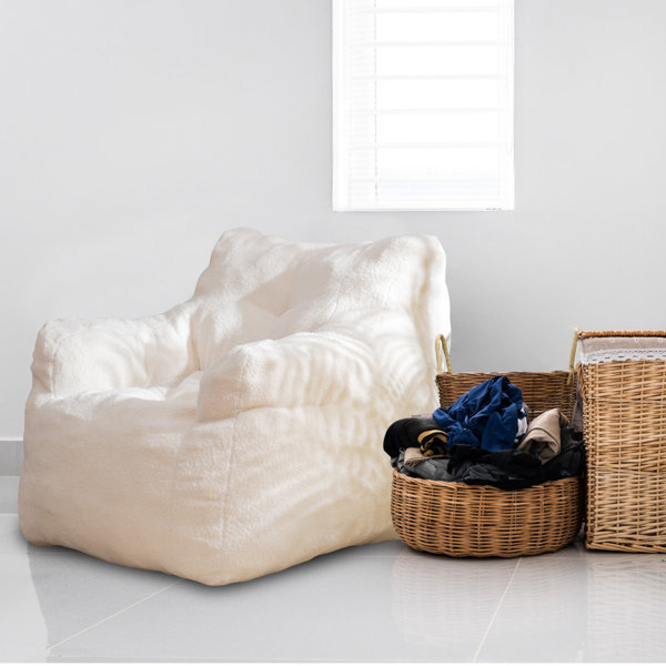 Trule Cozy Teddy Fabric Bean Bag Chair Soft And Comfy Lounge Seating